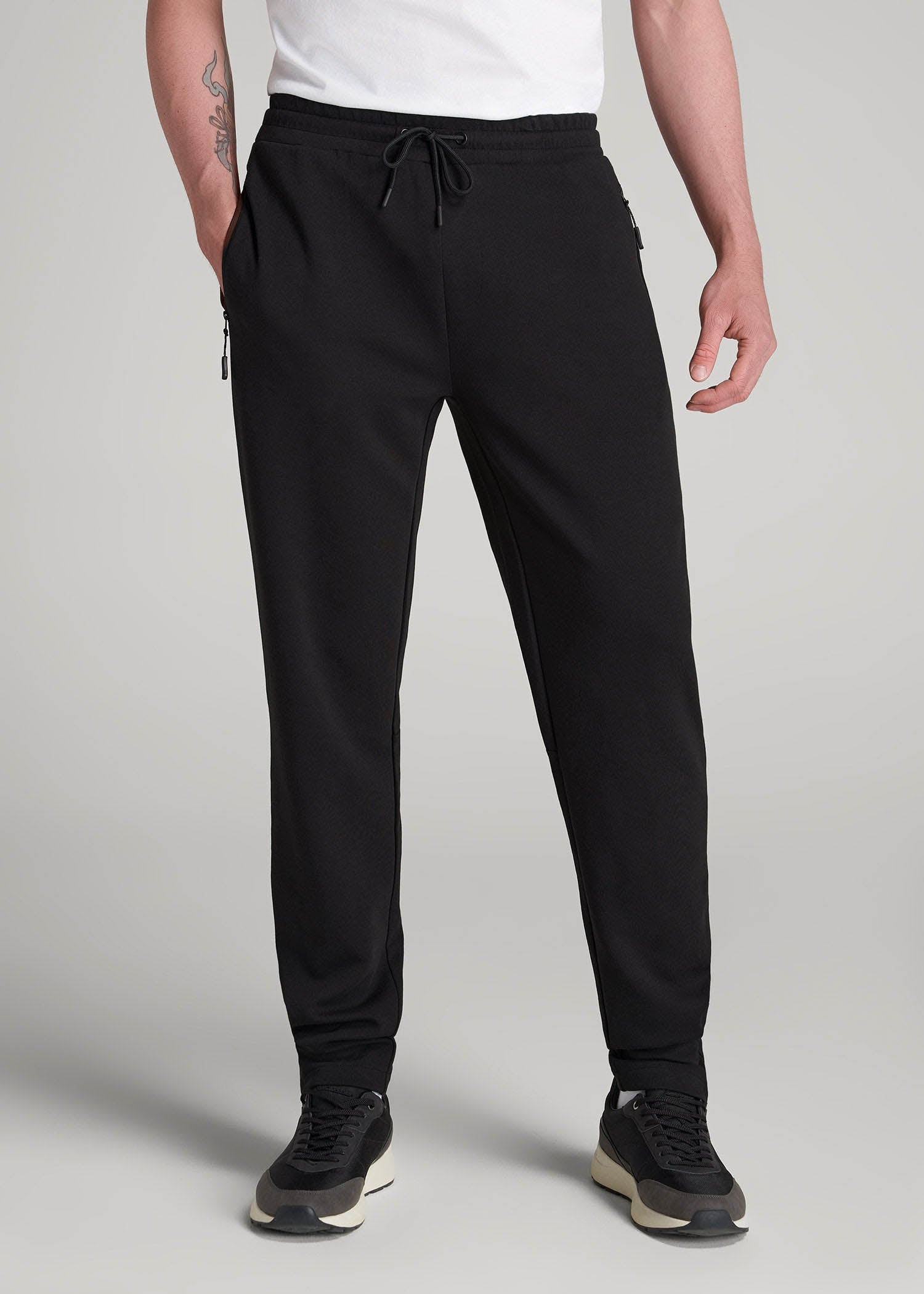 American Tall For Sale | Tech-Knit Zip Joggers for Tall Men in Black