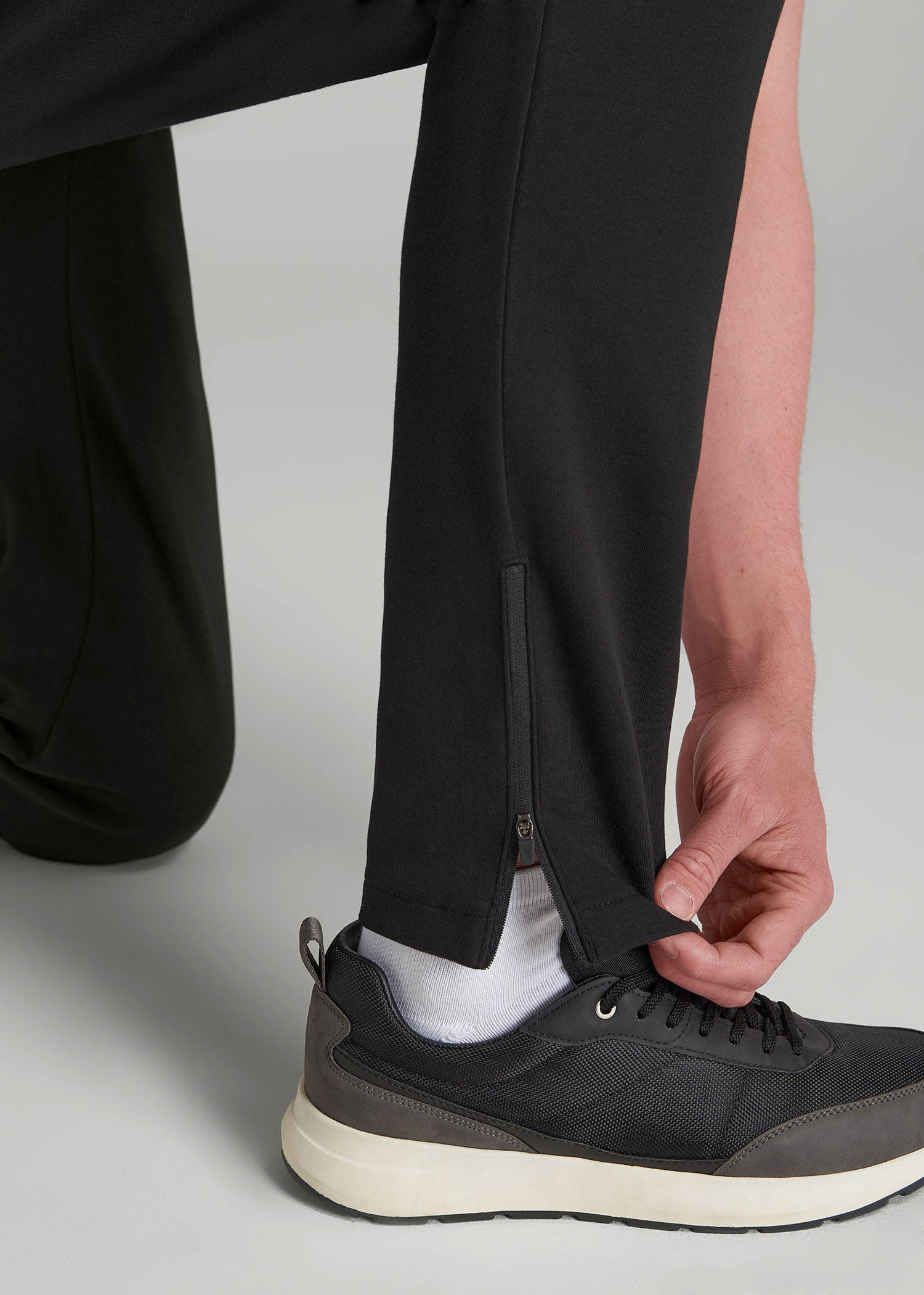 American Tall For Sale | Tech-Knit Zip Joggers for Tall Men in Black