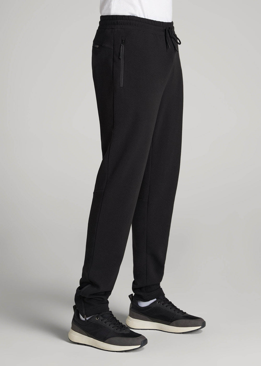 American Tall For Sale | Tech-Knit Zip Joggers for Tall Men in Black