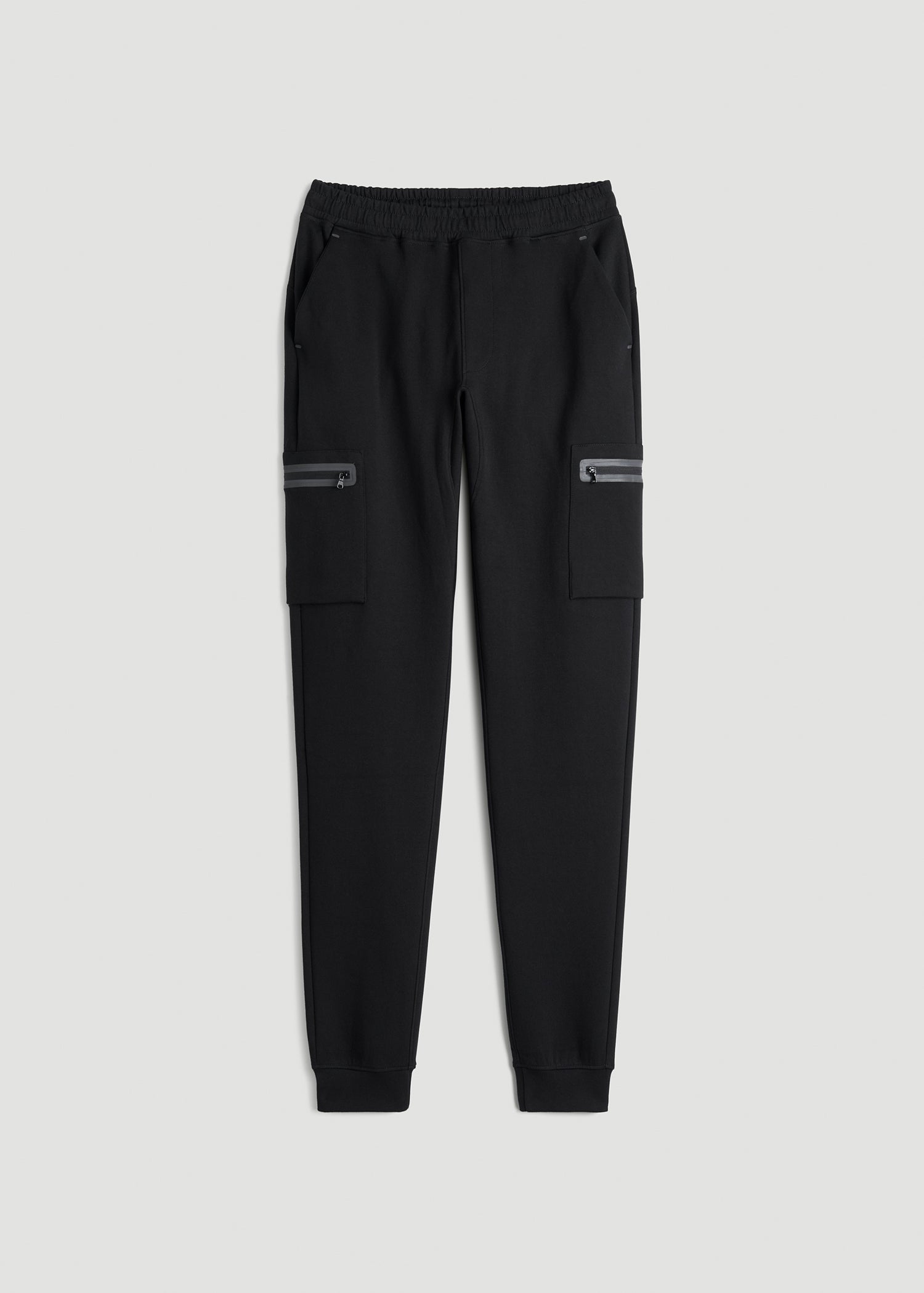 American Tall Online Shop | Tech Motion Fleece Cargo Joggers for Tall Men in Black