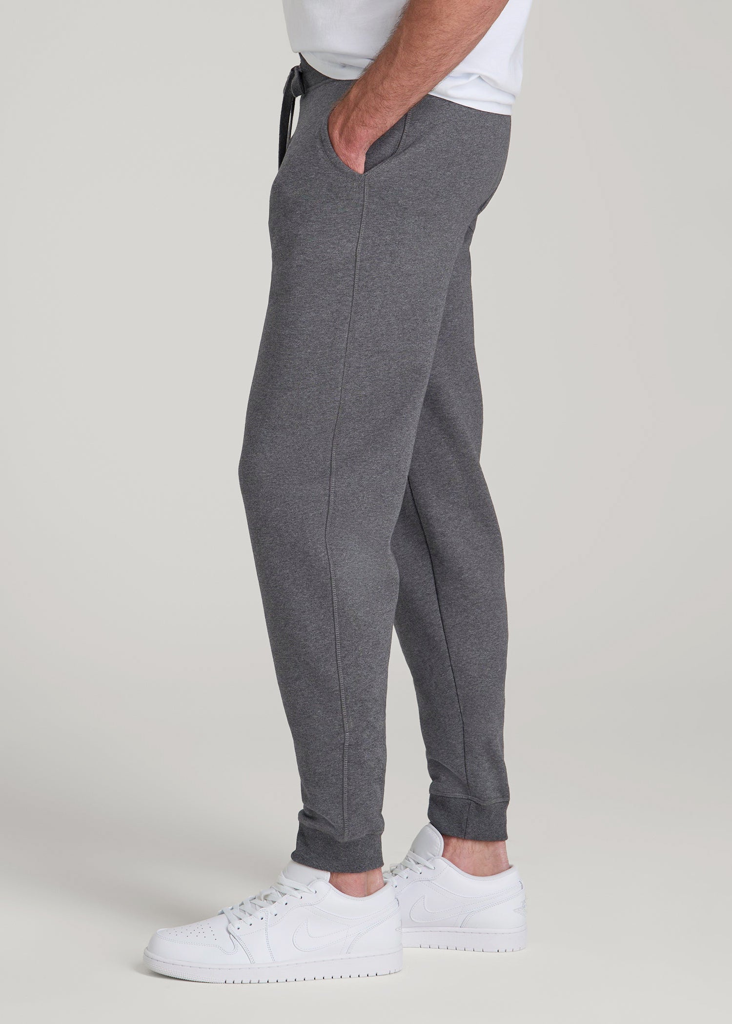 American Tall Discount | Wearever 2.0 Fleece Joggers for Tall Men in Charcoal Mix