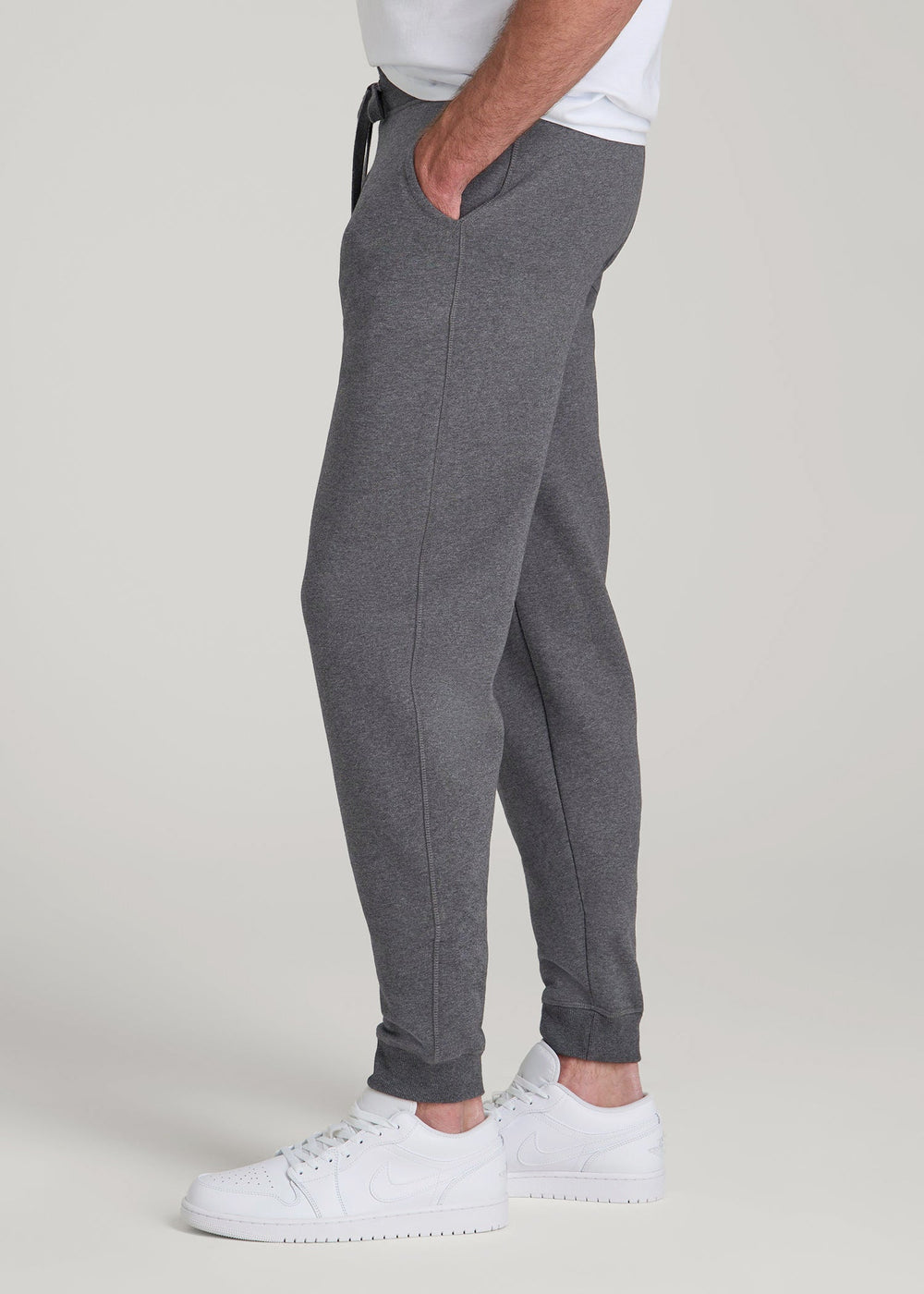 American Tall Discount | Wearever 2.0 Fleece Joggers for Tall Men in Charcoal Mix