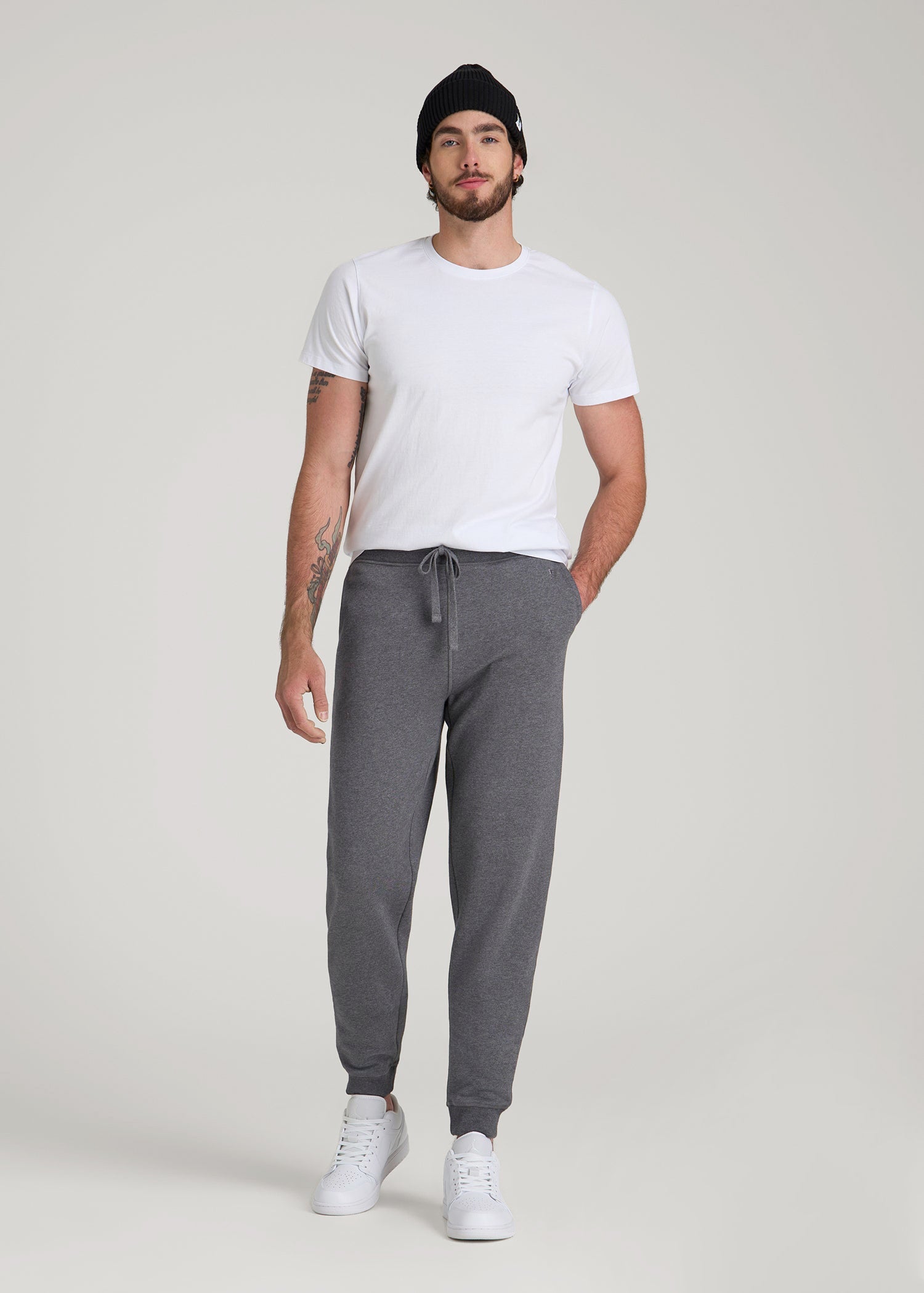 American Tall Discount | Wearever 2.0 Fleece Joggers for Tall Men in Charcoal Mix