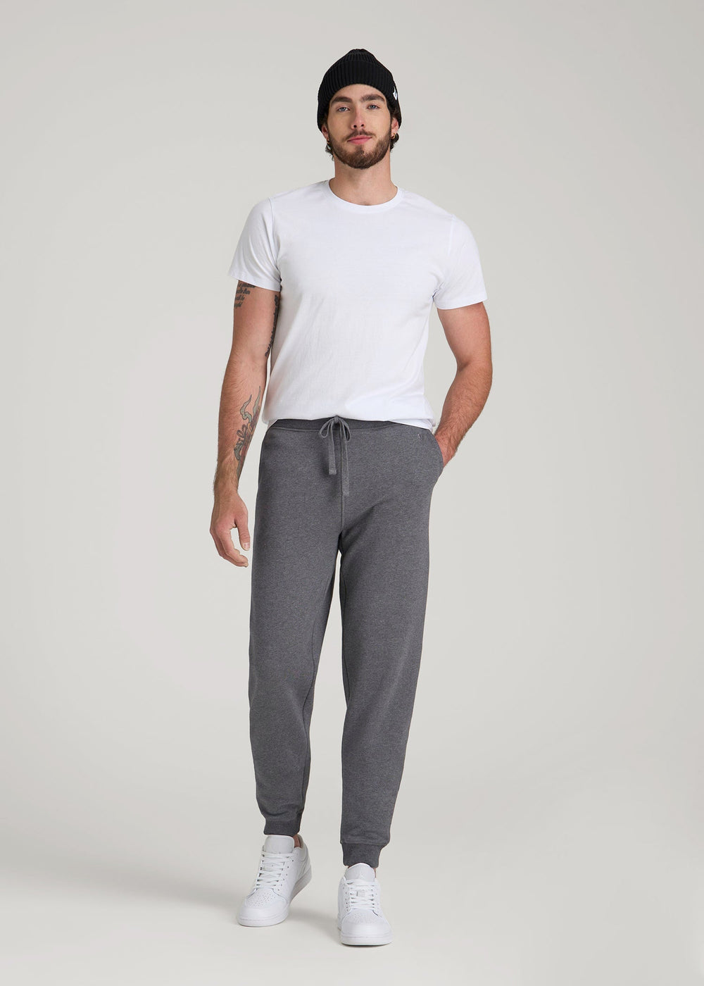 American Tall Discount | Wearever 2.0 Fleece Joggers for Tall Men in Charcoal Mix