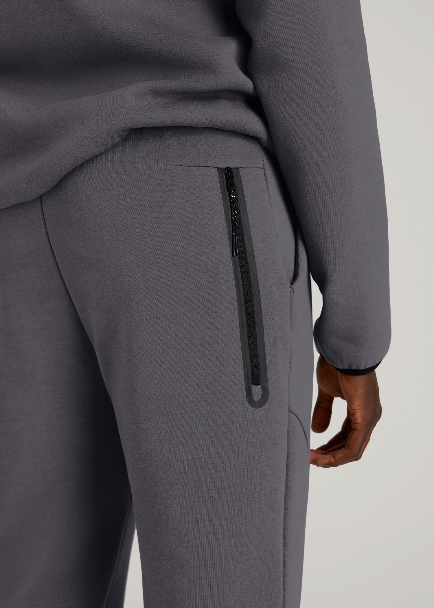 American Tall Online | Tech Motion Fleece Joggers for Tall Men in Iron Grey