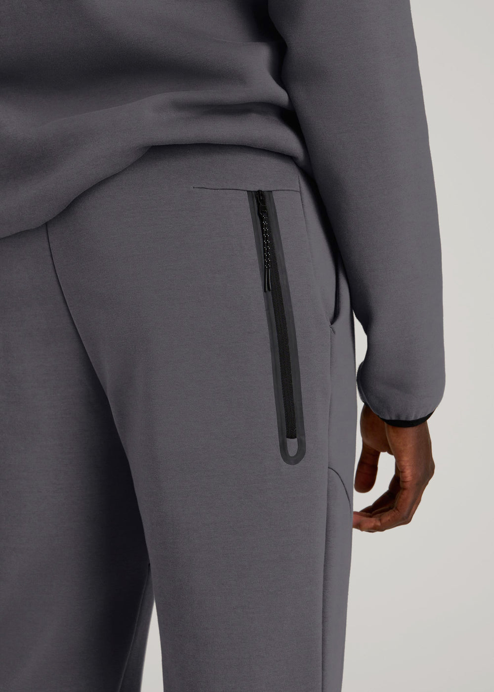 American Tall Online | Tech Motion Fleece Joggers for Tall Men in Iron Grey