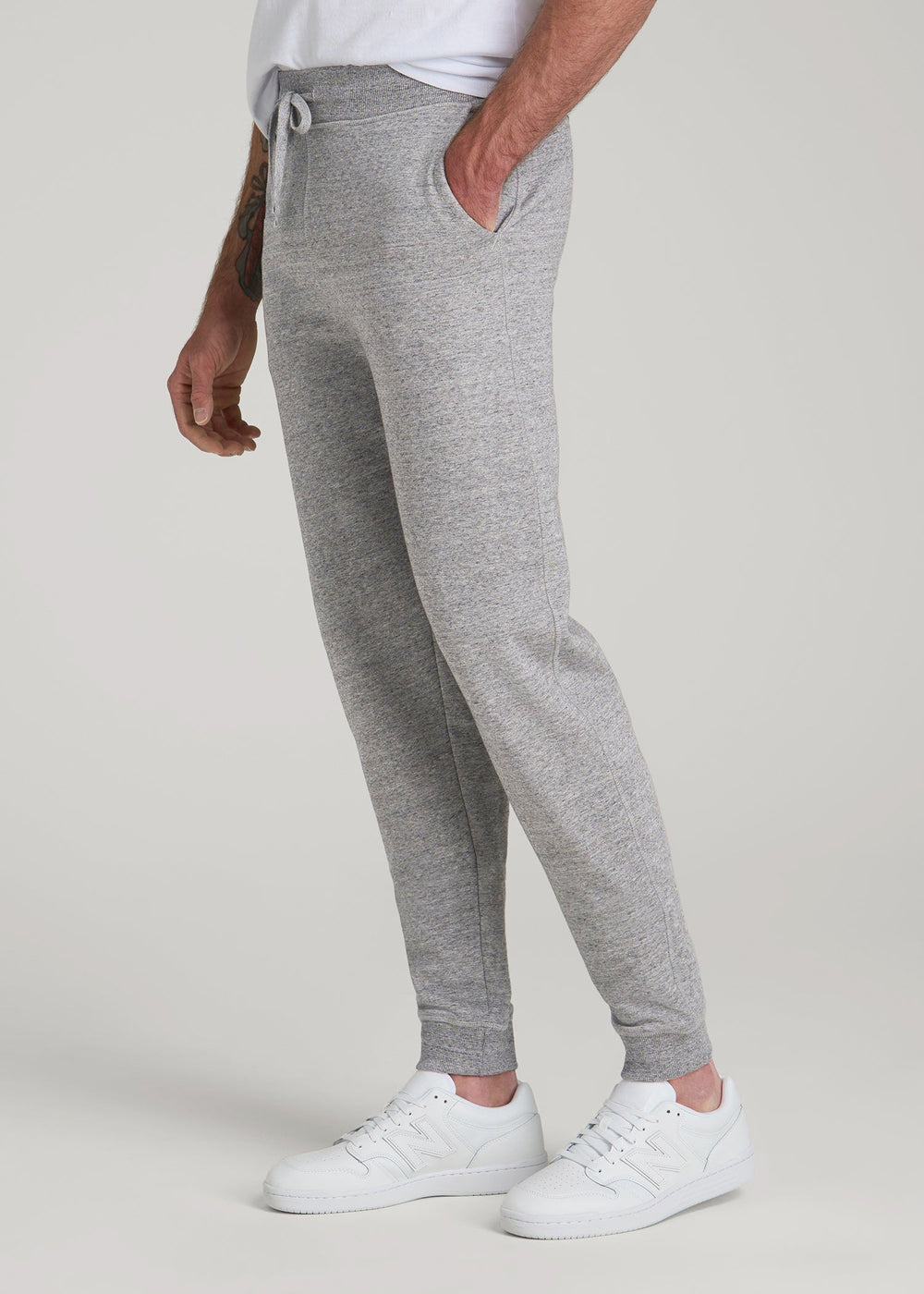 American Tall Outlet | Wearever 2.0 Fleece Joggers for Tall Men in Heathered Grey