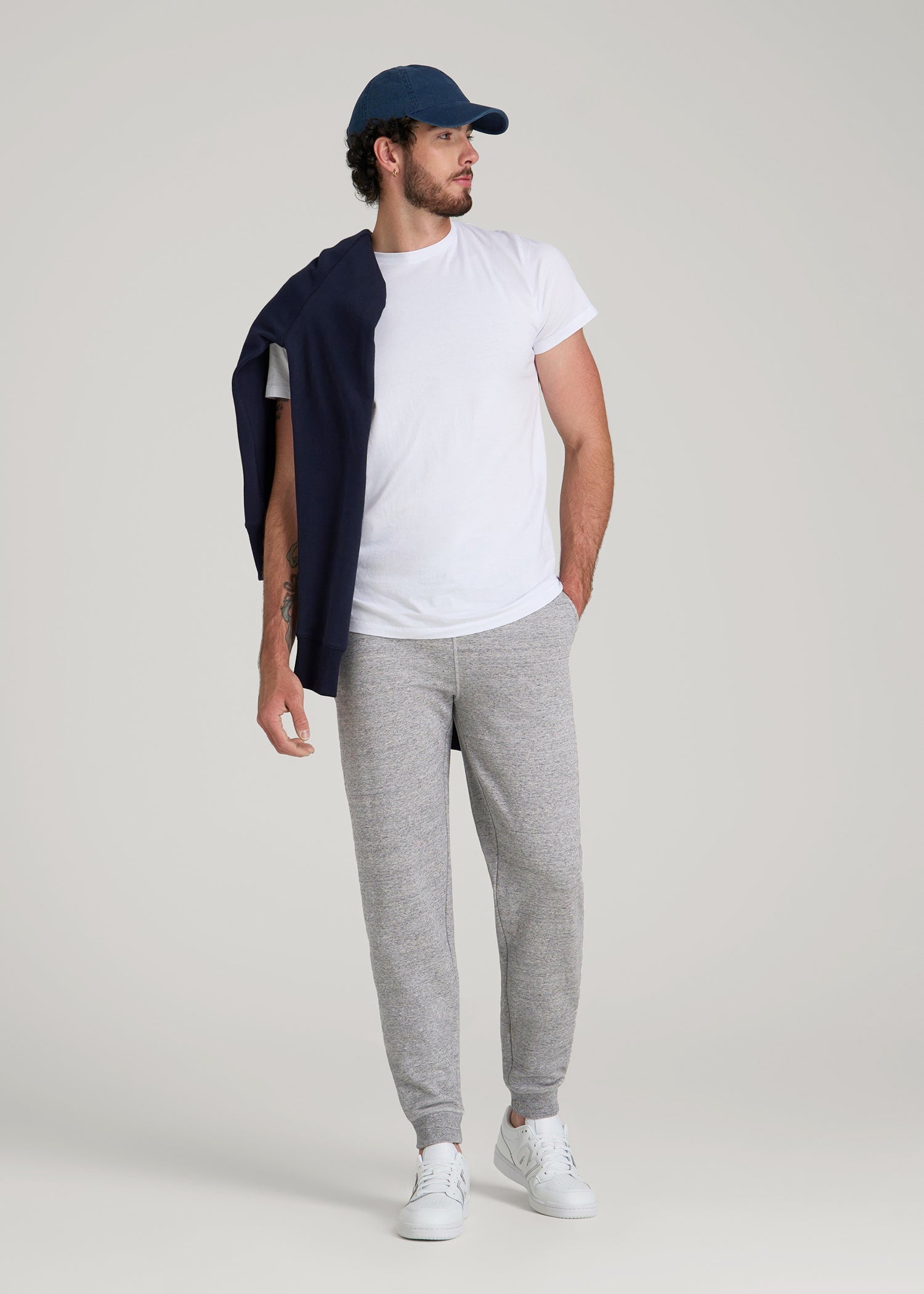 American Tall Outlet | Wearever 2.0 Fleece Joggers for Tall Men in Heathered Grey