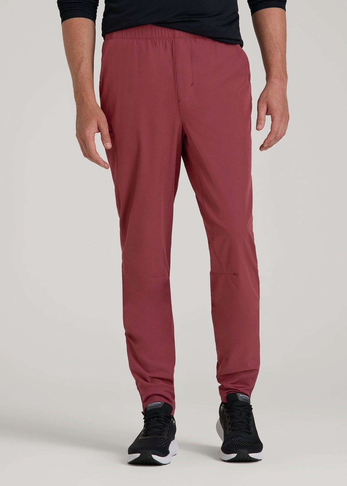 American Tall For Sale | Featherweight Perforated Training Joggers for Tall Men in Oxblood Red
