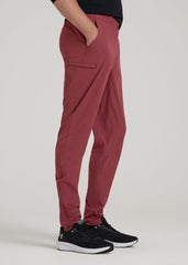American Tall For Sale | Featherweight Perforated Training Joggers for Tall Men in Oxblood Red