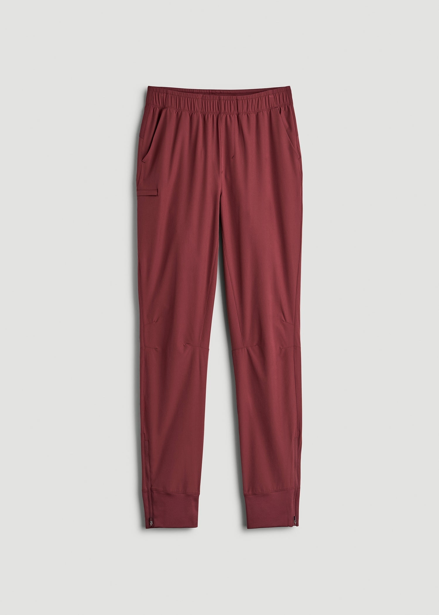 American Tall For Sale | Featherweight Perforated Training Joggers for Tall Men in Oxblood Red
