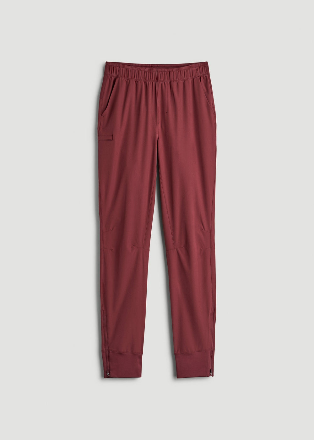 American Tall For Sale | Featherweight Perforated Training Joggers for Tall Men in Oxblood Red