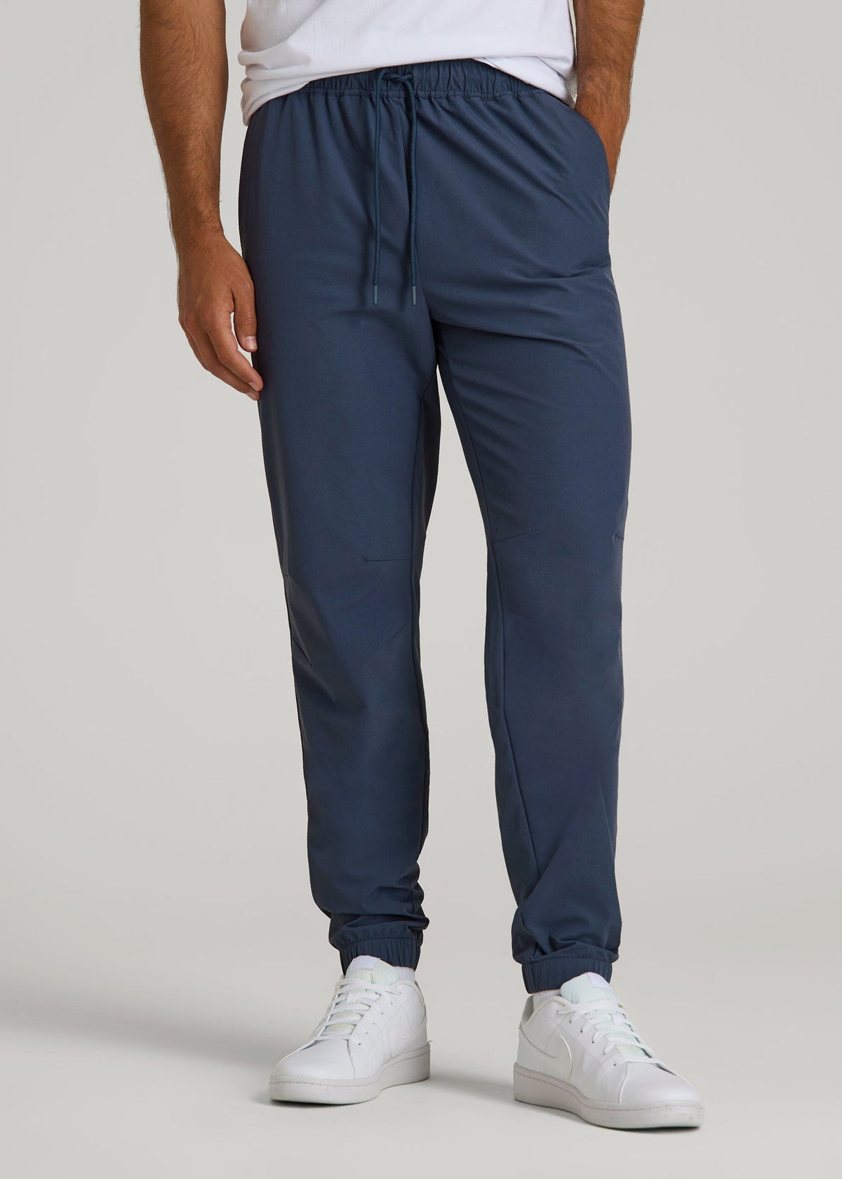 American Tall Sale | Flex Nylon Joggers for Tall Men in Navy Blue