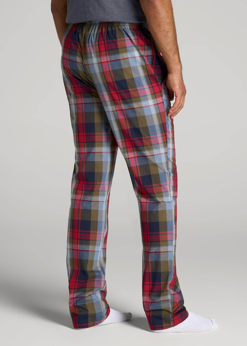 American Tall For Sale | Woven Pajama Pants for Tall Men in Blue & Green Plaid