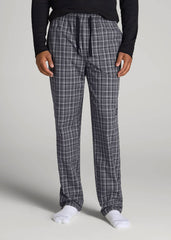 American Tall Online Shop | Woven Pajama Pants for Tall Men in Black & Grey Plaid