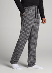 American Tall Online Shop | Woven Pajama Pants for Tall Men in Black & Grey Plaid