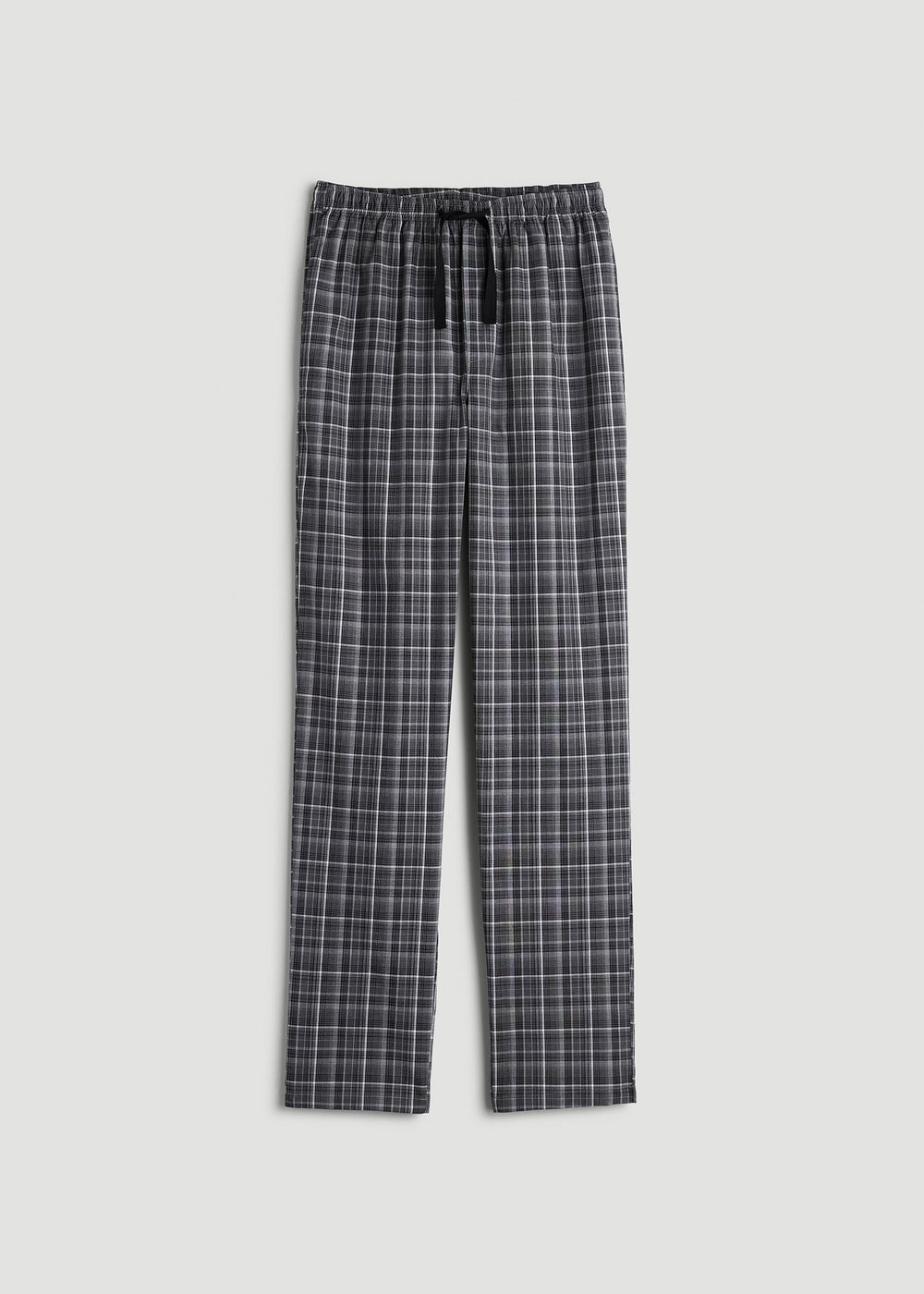 American Tall Online Shop | Woven Pajama Pants for Tall Men in Black & Grey Plaid