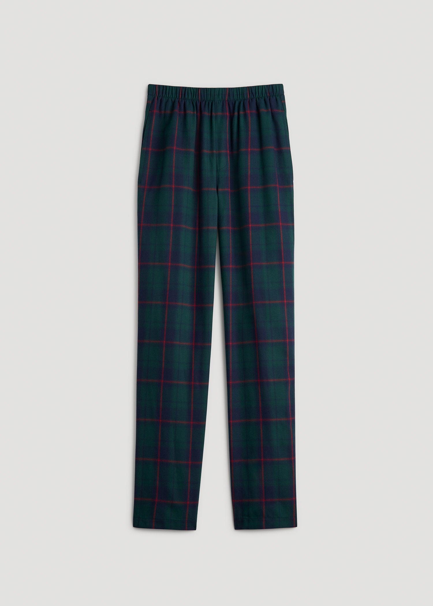 American Tall Online | Plaid Pajama Pants for Tall Men in Green and Red Tartan