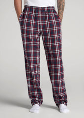 American Tall Online | Plaid Pajama Pants for Tall Men in Navy & Red Tartan