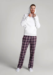 American Tall Online | Plaid Pajama Pants for Tall Men in Navy & Red Tartan