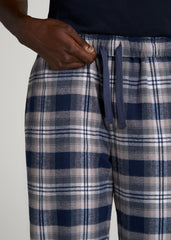 American Tall Outlet | Plaid Pajama Pants for Tall Men in Navy and Grey Plaid