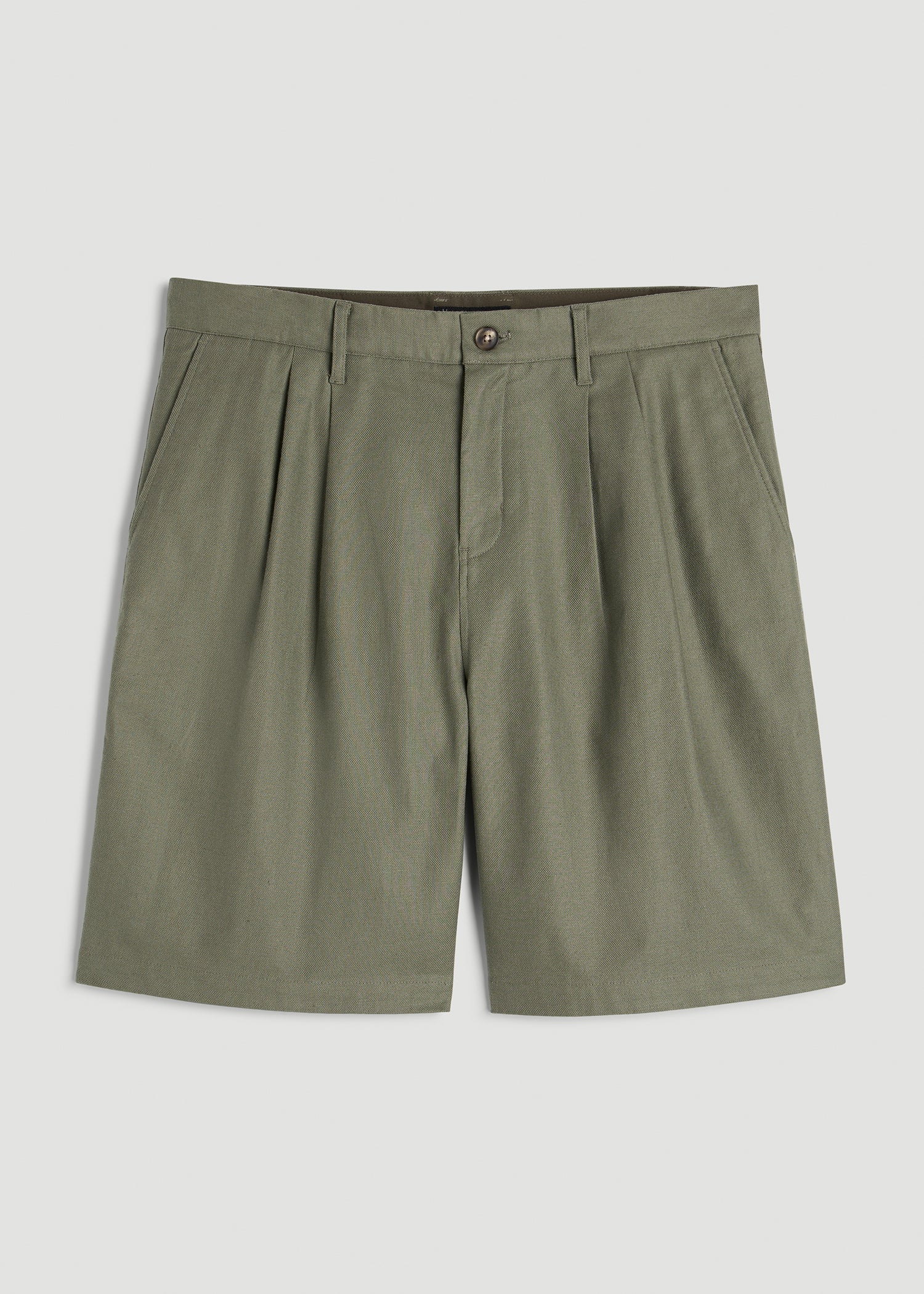 American Tall Online Shop | Stretch Cotton Linen Blend Shorts for Tall Men in Olive