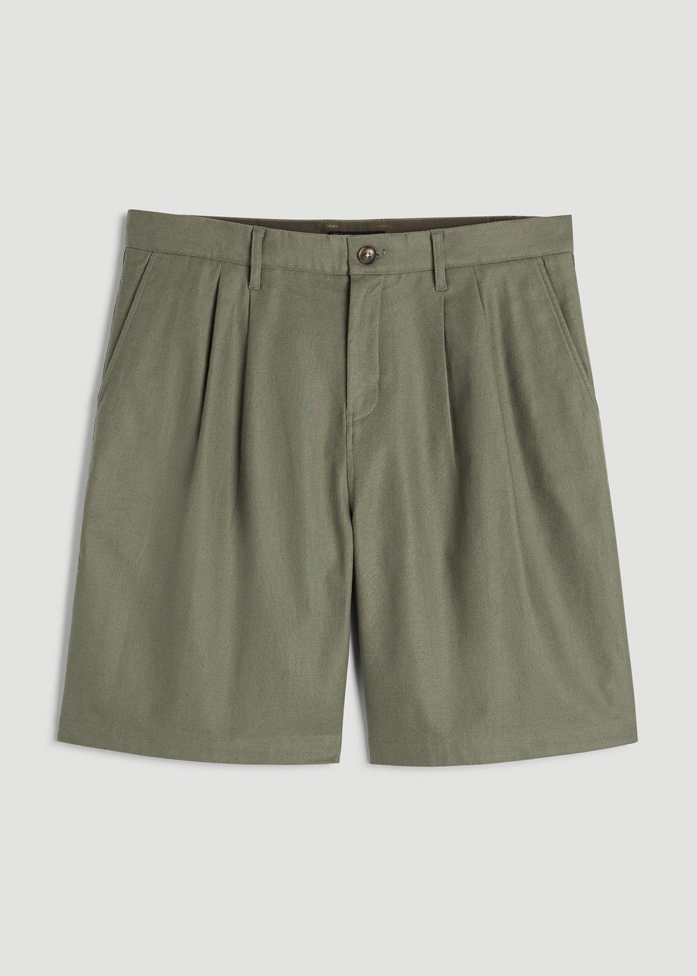 American Tall Online Shop | Stretch Cotton Linen Blend Shorts for Tall Men in Olive