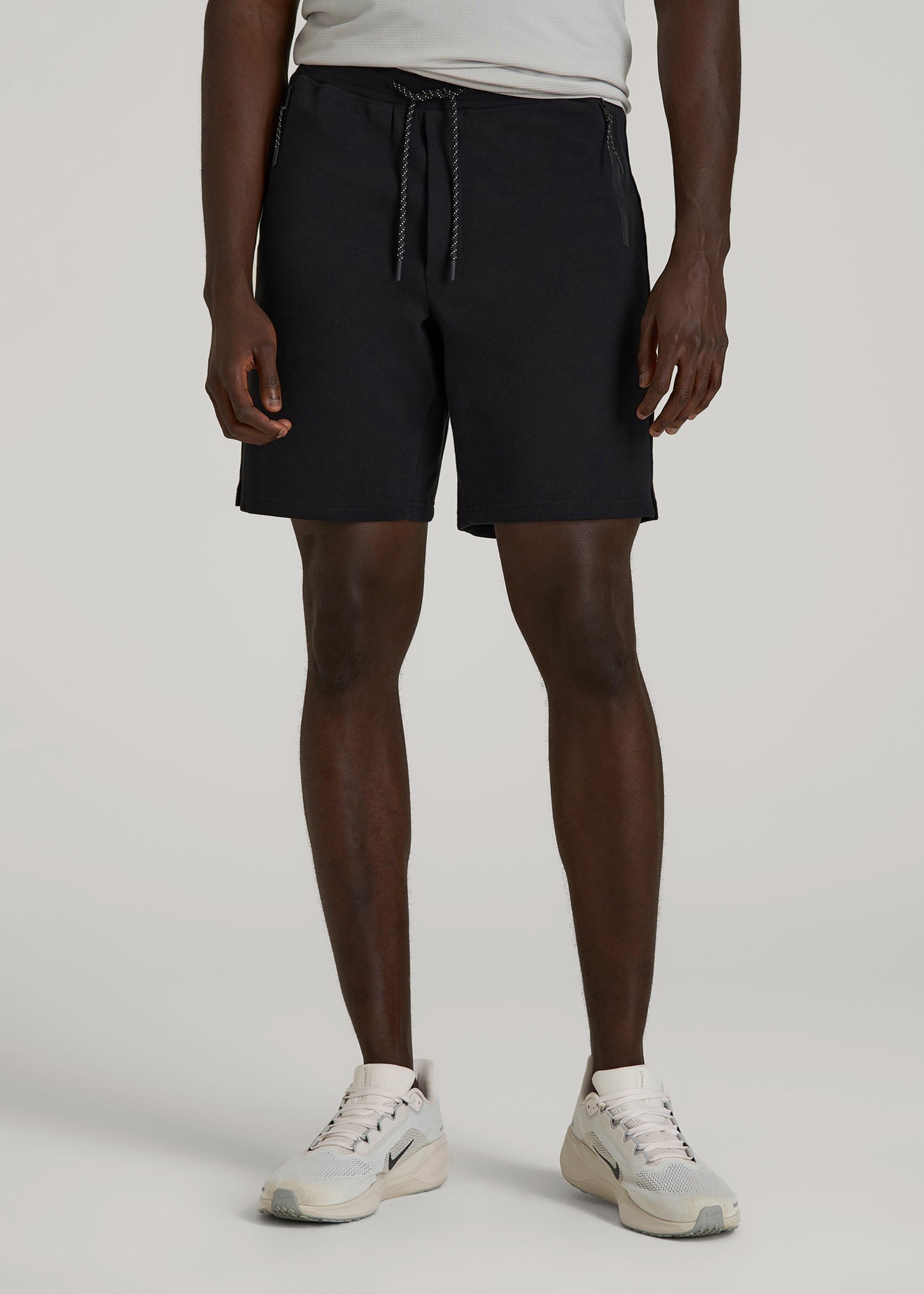 American Tall Discount | Tech Motion Fleece Shorts for Tall Men in Black