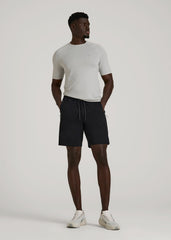 American Tall Discount | Tech Motion Fleece Shorts for Tall Men in Black