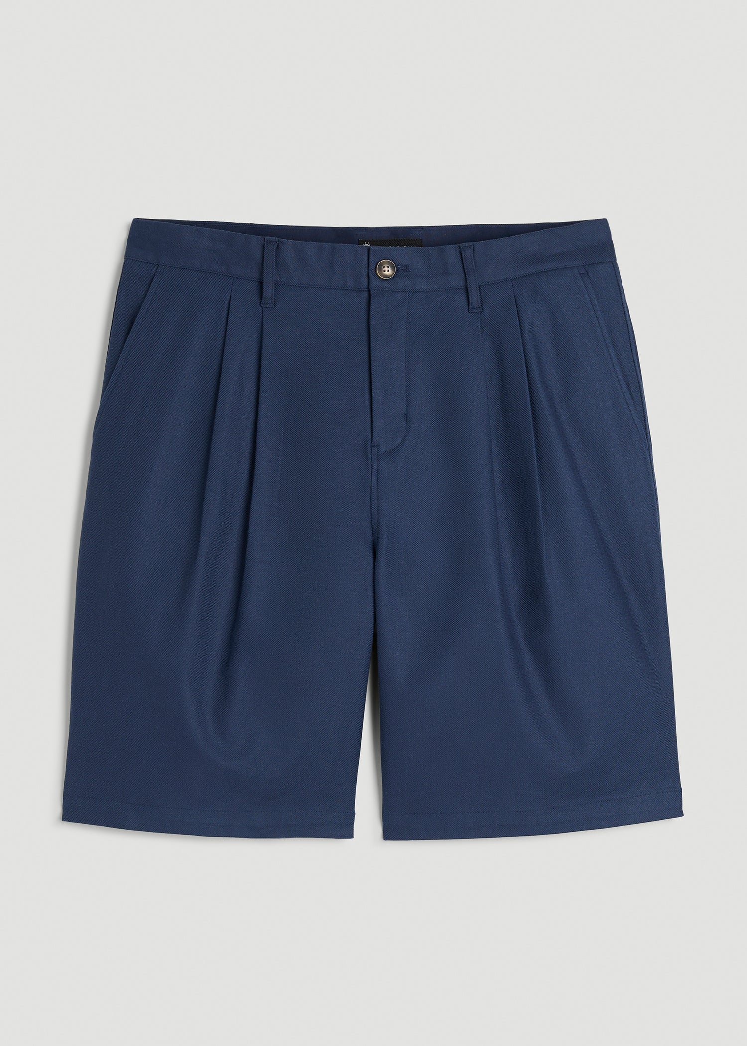 American Tall Online | Stretch Cotton Linen Blend Shorts for Tall Men in Navy Blue