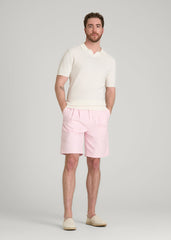 American Tall Sale | Stretch Cotton Linen Blend Shorts for Tall Men in Barely Pink