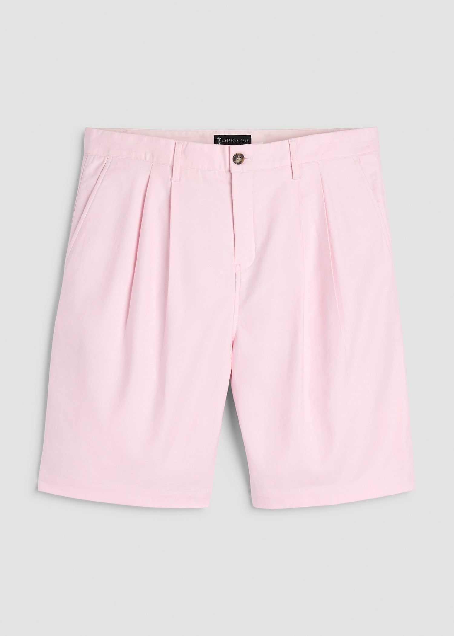 American Tall Sale | Stretch Cotton Linen Blend Shorts for Tall Men in Barely Pink