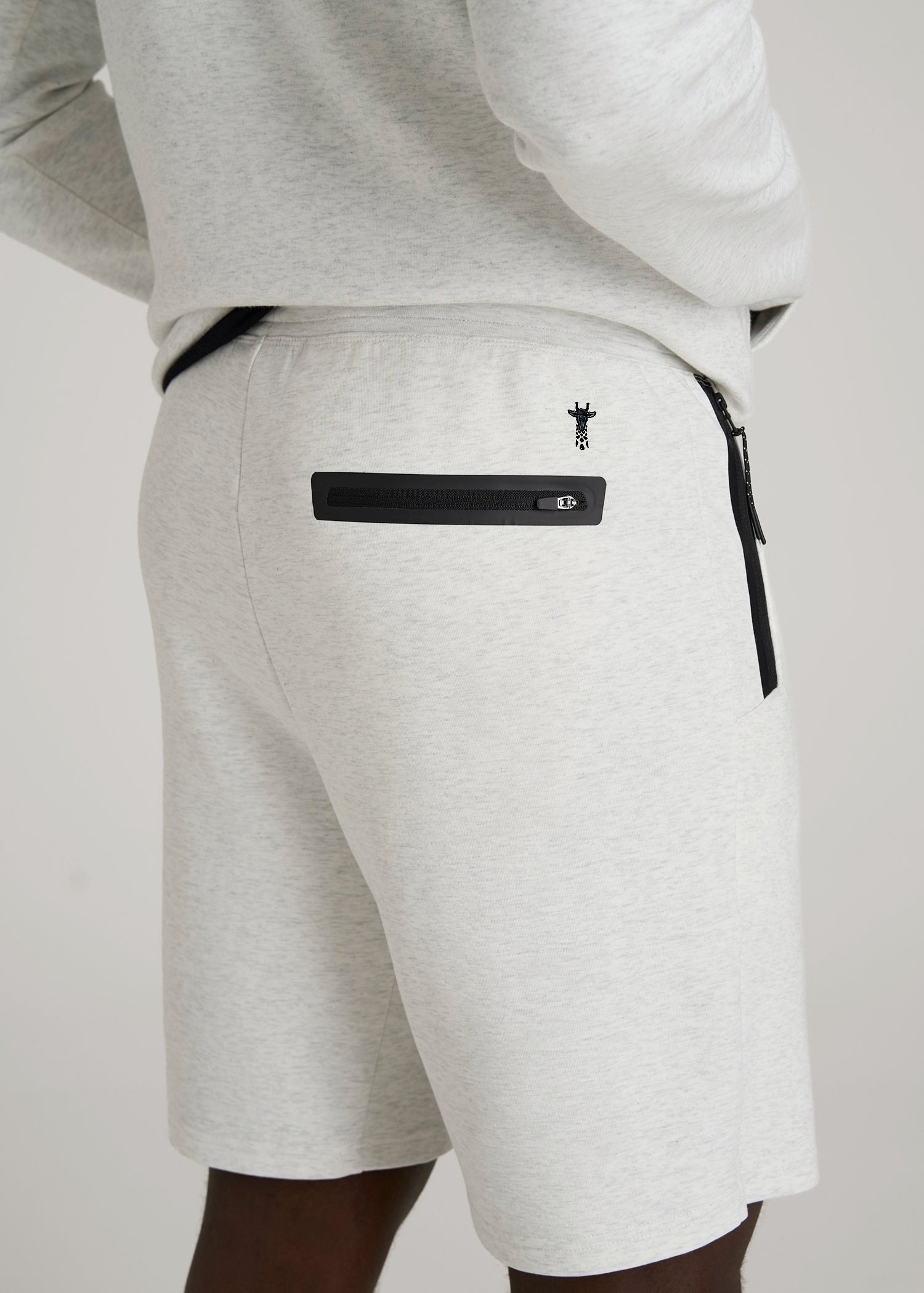American Tall Outlet | Tech Motion Fleece Shorts for Tall Men in Heather Frost