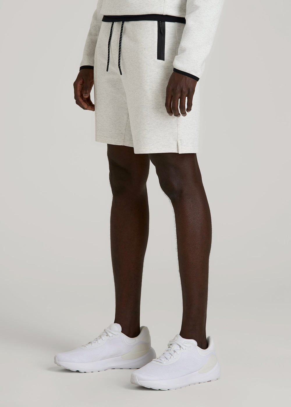 American Tall Outlet | Tech Motion Fleece Shorts for Tall Men in Heather Frost