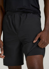 American Tall For Sale | 2-in-1 Featherweight Running Short for Tall Men in Black