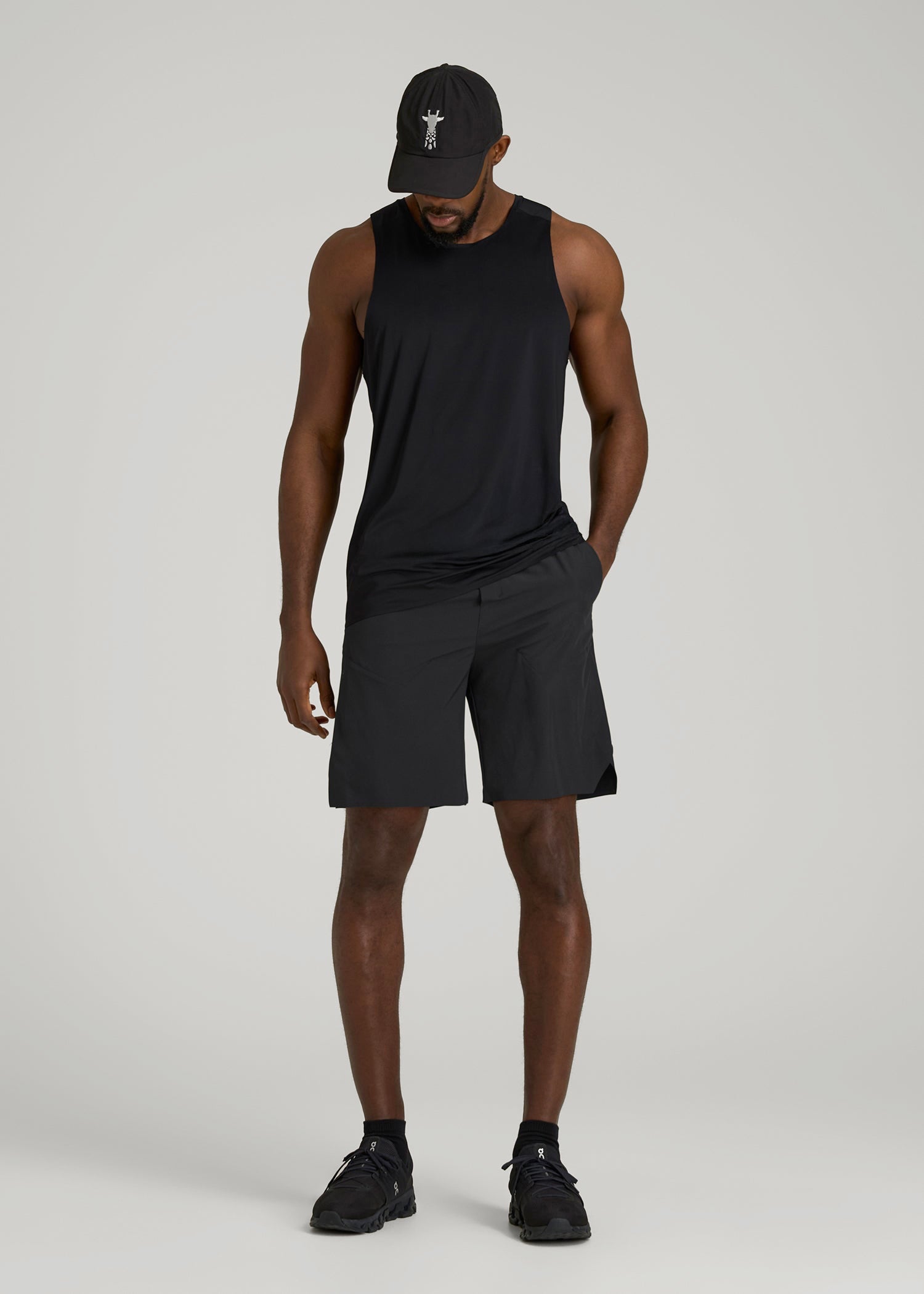 American Tall For Sale | 2-in-1 Featherweight Running Short for Tall Men in Black