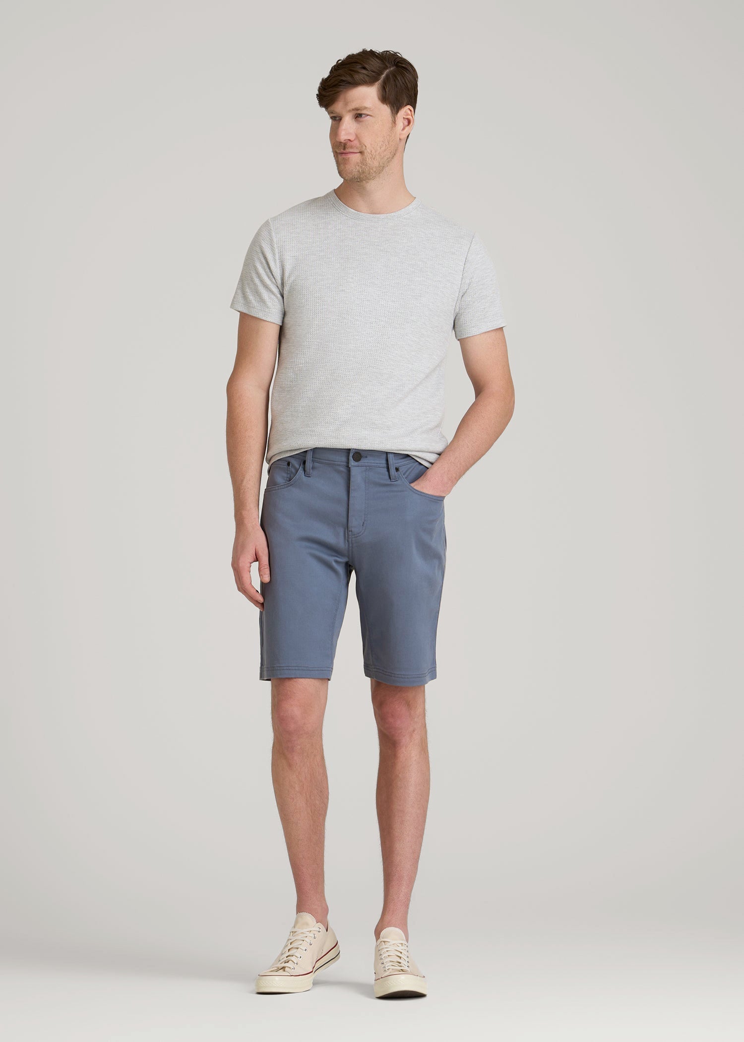American Tall Discount | Everyday Comfort 5 Pocket Short for Tall Men in Blue Slate