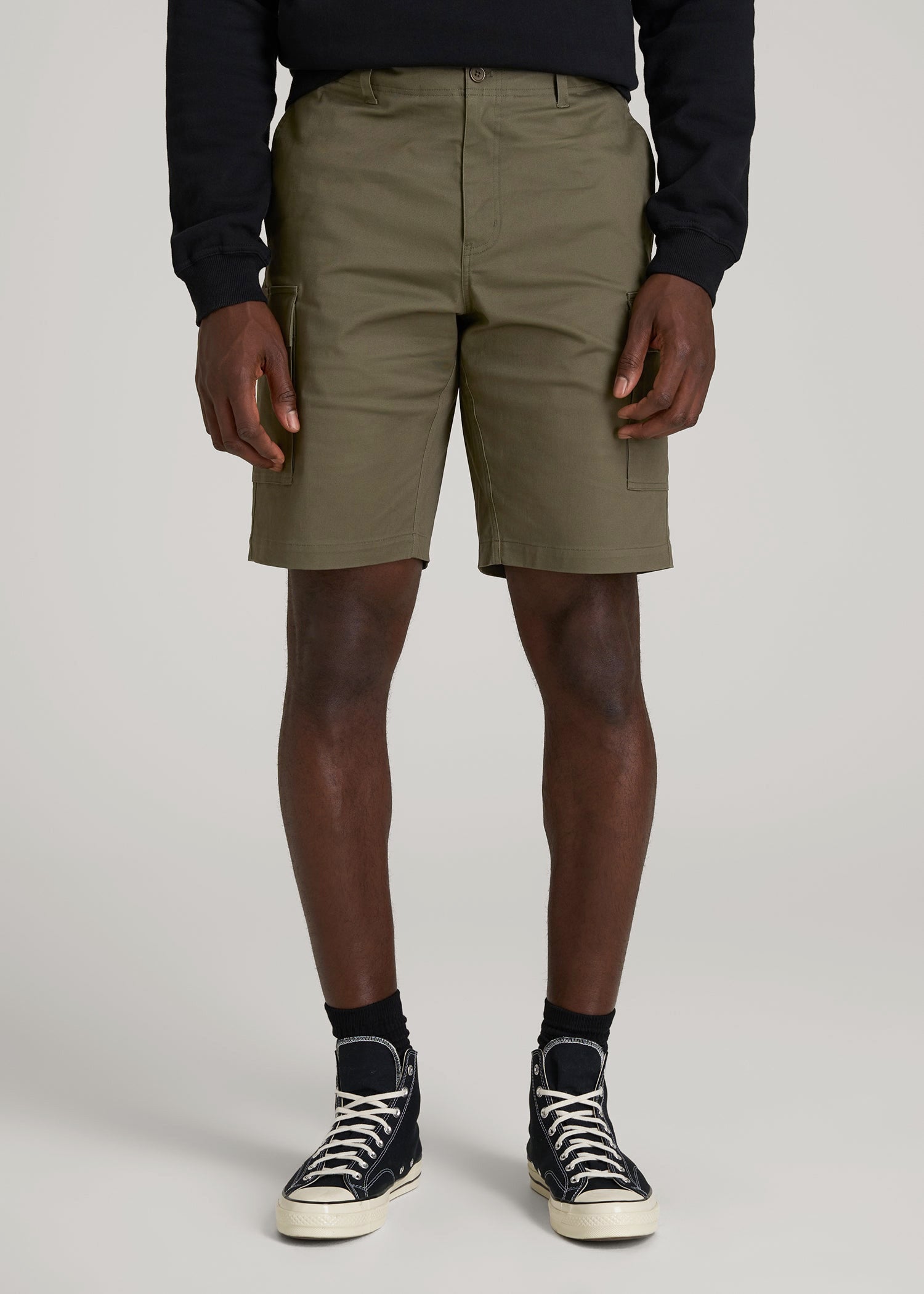 American Tall Online | Stretch Twill Cargo Shorts for Tall Men in Dark Moss Green