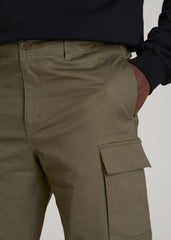 American Tall Online | Stretch Twill Cargo Shorts for Tall Men in Dark Moss Green