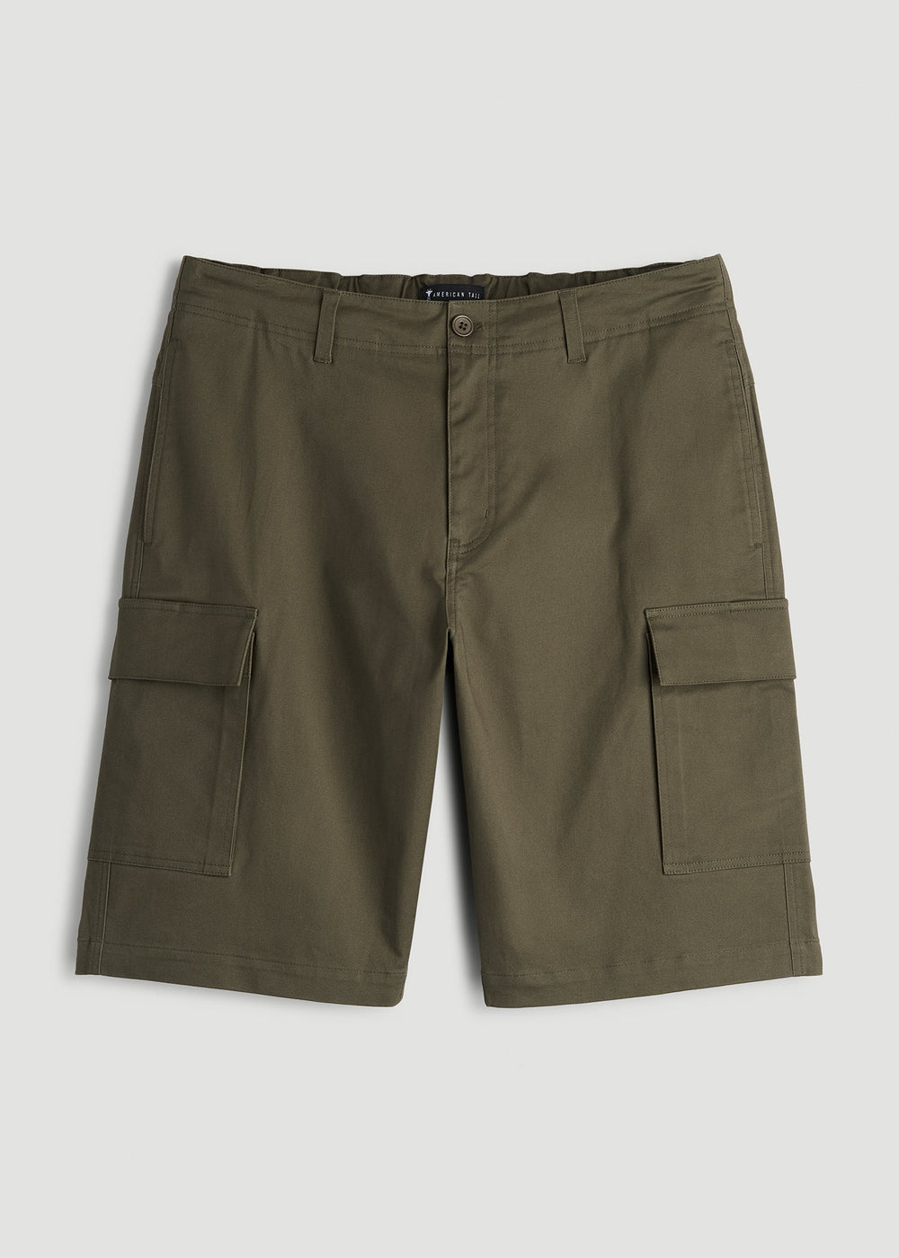 American Tall Online | Stretch Twill Cargo Shorts for Tall Men in Dark Moss Green