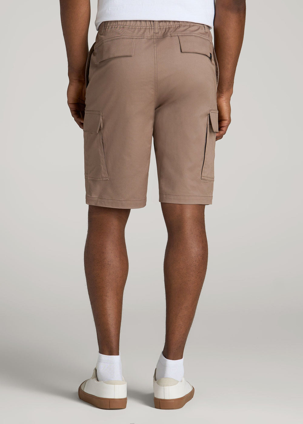 American Tall Outlet | Stretch Twill Cargo Shorts for Tall Men in Dark Sand