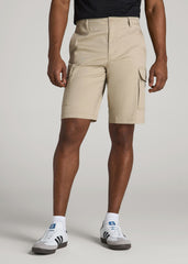 American Tall For Sale | Stretch Twill Cargo Shorts for Tall Men in Light Khaki