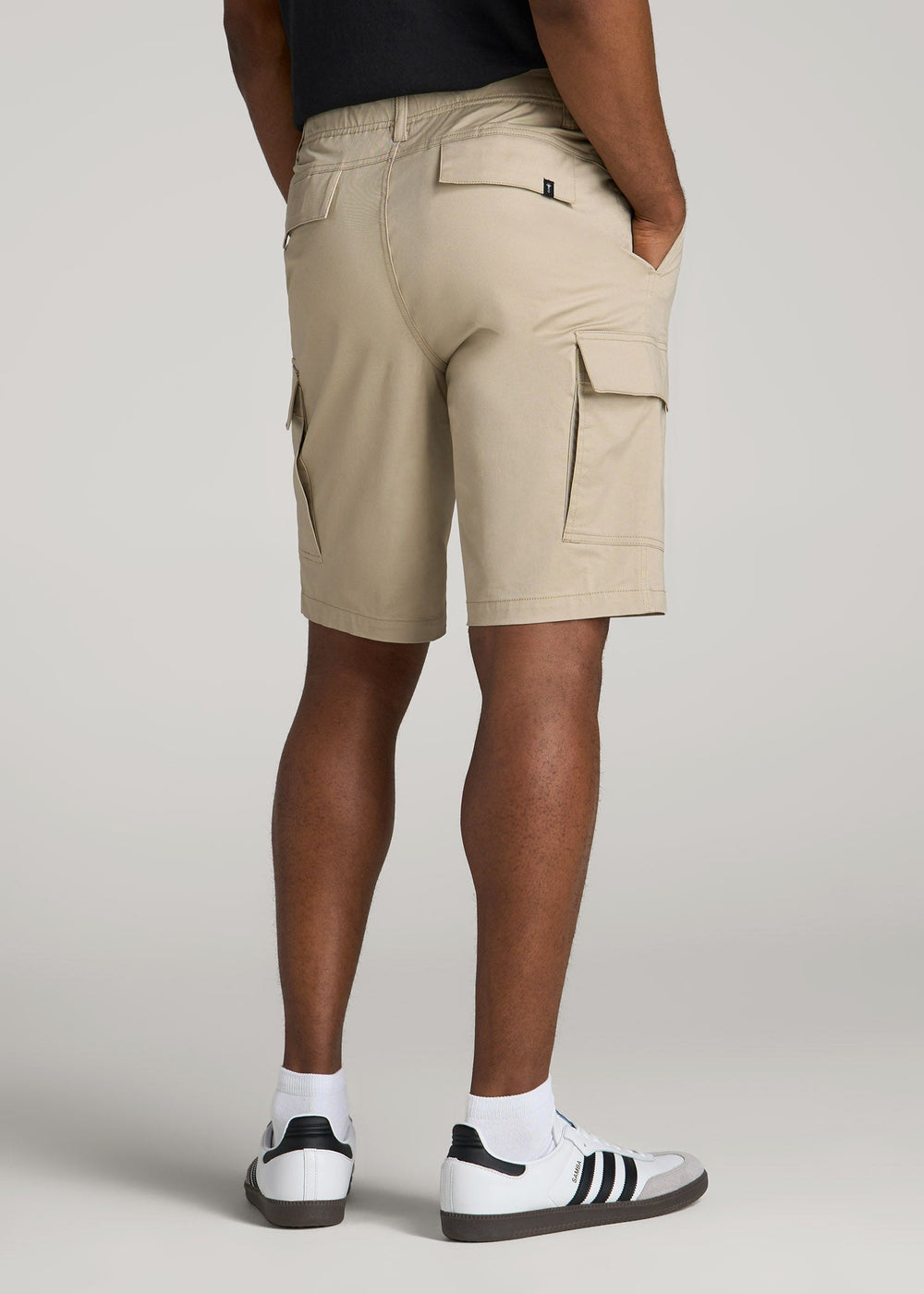 American Tall For Sale | Stretch Twill Cargo Shorts for Tall Men in Light Khaki