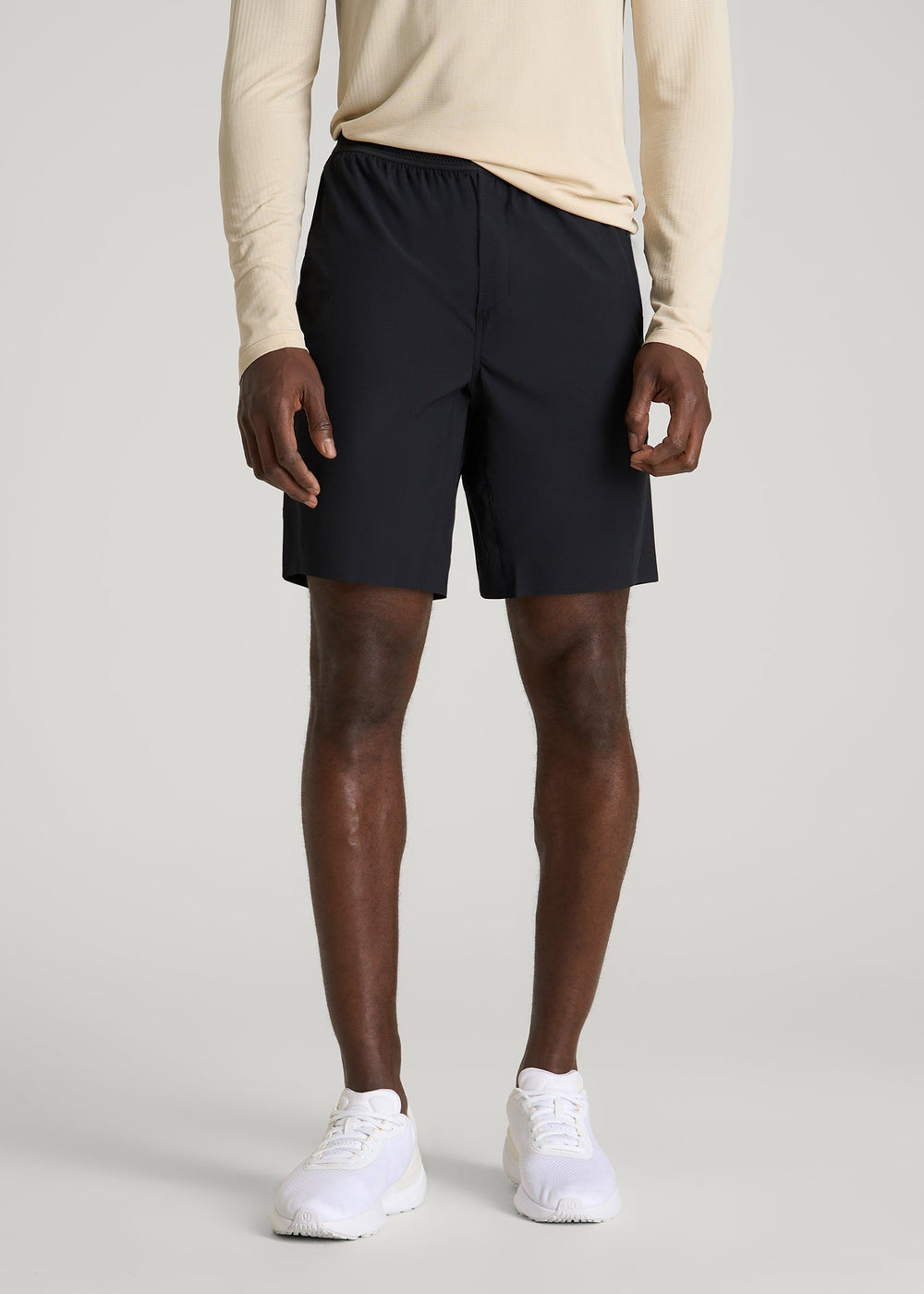 American Tall Online Shop | Featherweight Perforated Training Shorts for Tall Men in Black