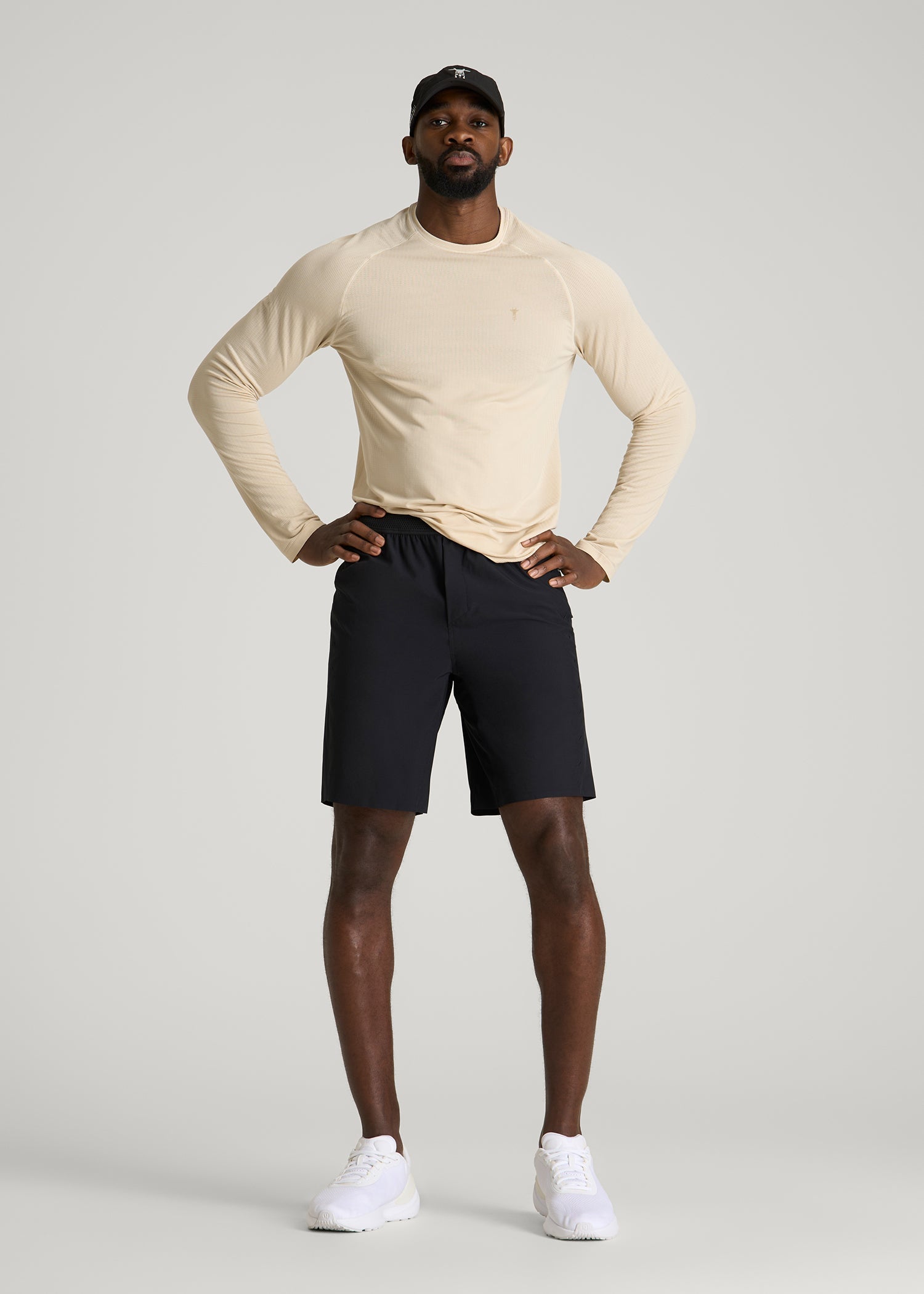 American Tall Online Shop | Featherweight Perforated Training Shorts for Tall Men in Black