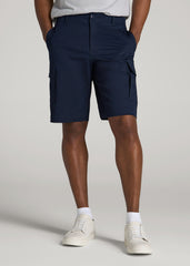 American Tall Discount | Stretch Twill Cargo Shorts for Tall Men in Evening Blue