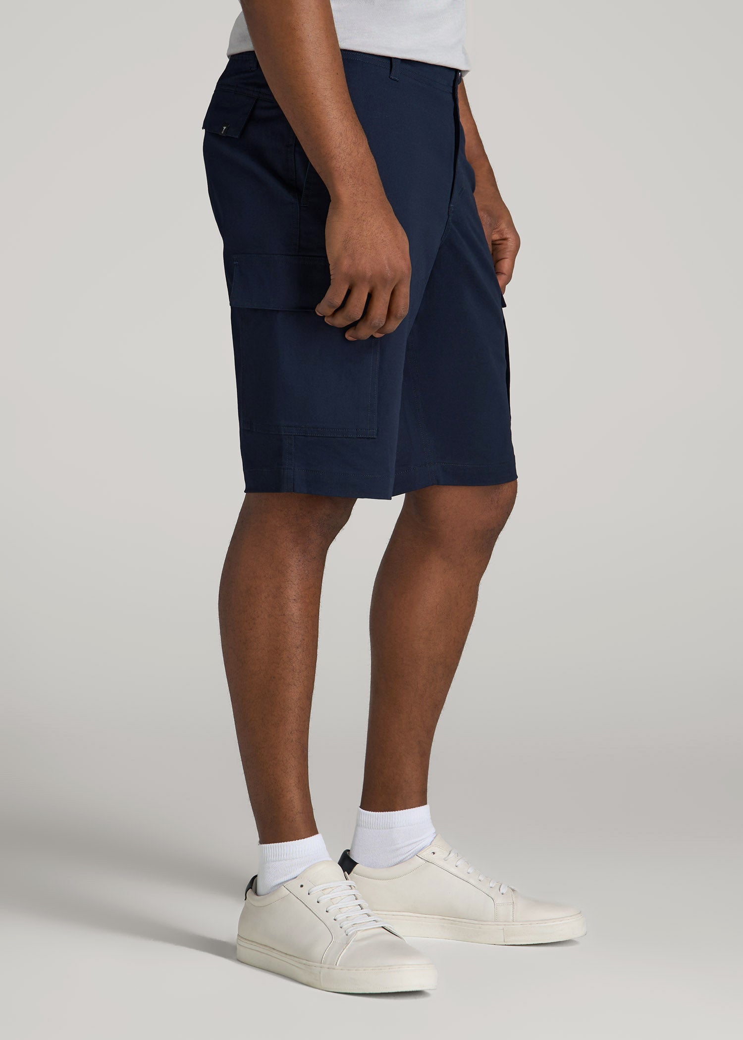 American Tall Discount | Stretch Twill Cargo Shorts for Tall Men in Evening Blue