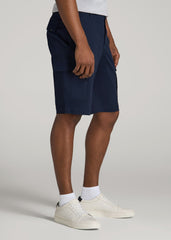 American Tall Discount | Stretch Twill Cargo Shorts for Tall Men in Evening Blue