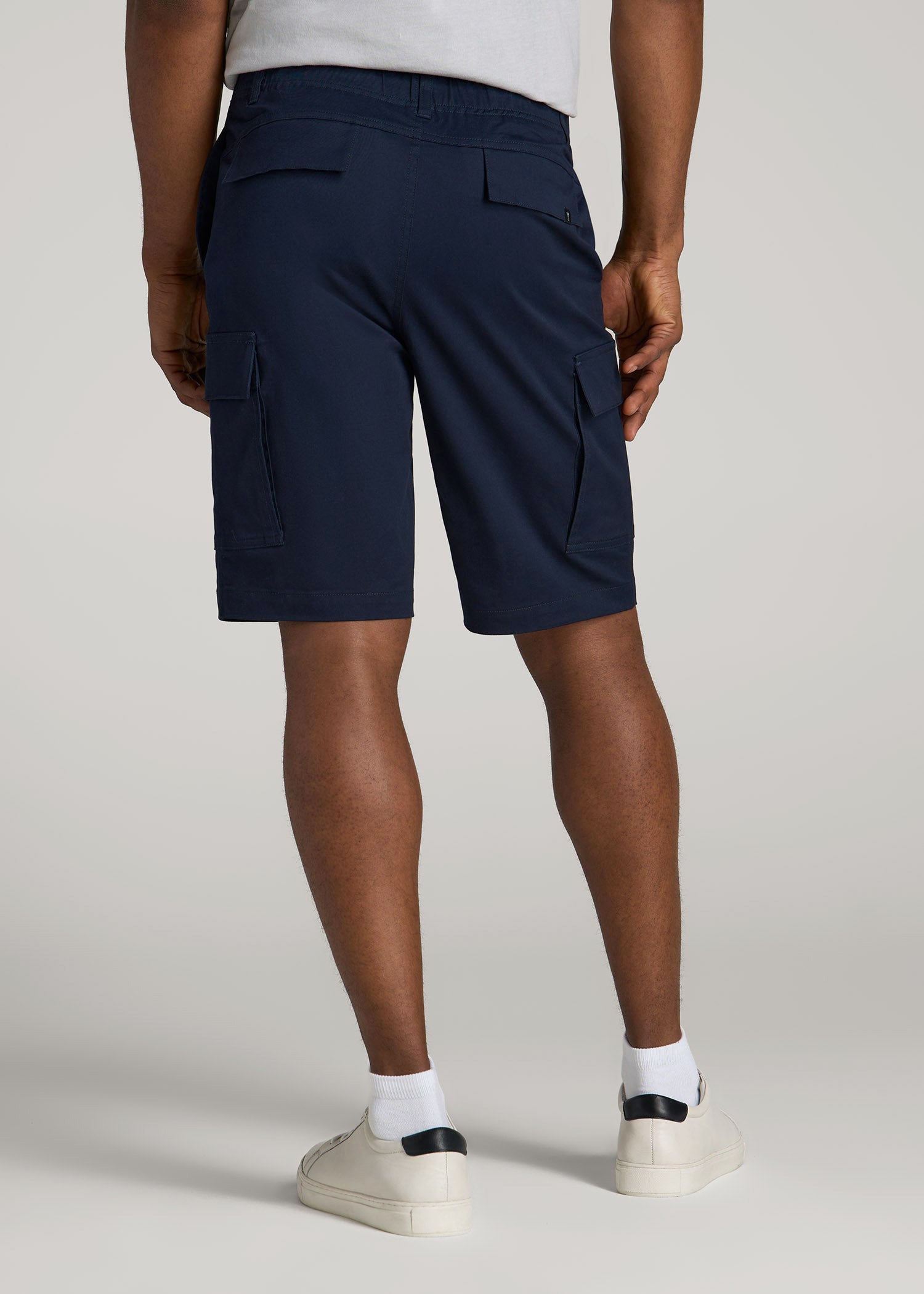 American Tall Discount | Stretch Twill Cargo Shorts for Tall Men in Evening Blue