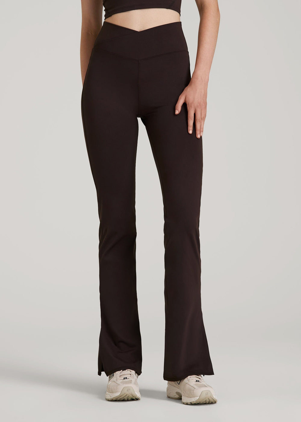 American Tall Outlet | Balance Split Flare Pants for Tall Women in Espresso